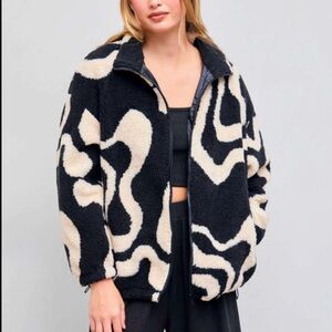 Cider Black and Cream Teddy Jacket